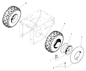 Wheels And Tires Group Diagram and Parts List for 555M 1693980 Simplicity Snow Blower