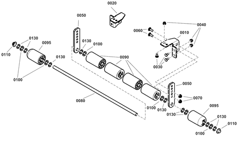 48-Inch Mower Deck - Roller Group Diagram and Parts List for BLUEVOLTCZ1 2691984-00 Simplicity Lawn Tractor