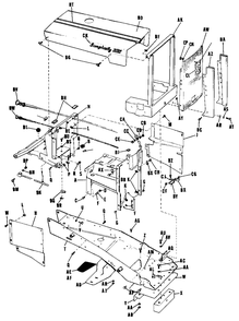 Frame, Hood, Grill And Inst. Panel Diagram and Parts List for 3012 990434 Simplicity Lawn Tractor