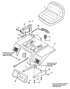 Seat And Deck Group Diagram and Parts List for 5211 1691095 Simplicity Lawn Tractor