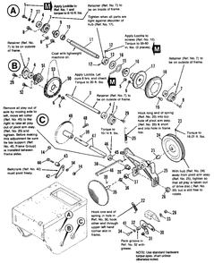 Traction Drive Group Diagram and Parts List for 860S 1691946 Simplicity Snow Blower