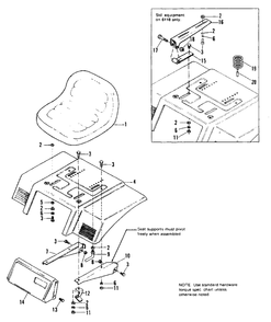 Seat And Deck Group Diagram and Parts List for 6108 1690451 Simplicity Lawn Tractor