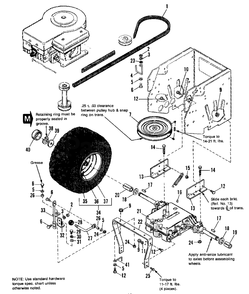Rear Tires And Drive Group Diagram and Parts List for 4212G 1691324 Simplicity Lawn Tractor