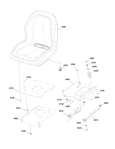 Seat Group Diagram and Parts List for 2691676-01  Simplicity Lawn Tractor