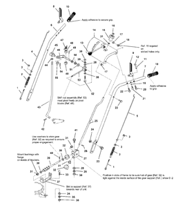 Handles And Controls (Early) Diagram and Parts List for 555 1692680 Simplicity Snow Blower