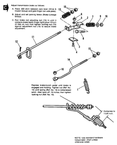 Brake Group Diagram and Parts List for 7116 1690476 Simplicity Lawn Tractor