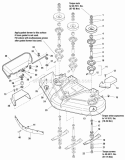 50 Mower Deck - Housing Arbors  Blades Group Diagram and Parts List for 5900777  Simplicity Lawn Tractor