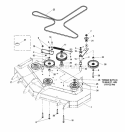 48  52 Mower Deck - Pulleys Belts  Idler Arm Diagram and Parts List for 2690445  Simplicity Lawn Tractor