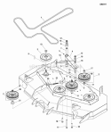 52 Mower Deck - Pulleys Belt  Idler Arm Diagram and Parts List for 5900954  Simplicity Lawn Tractor