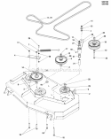 44  48 Mower Deck - Pulleys Belts  Idler Arm Group Diagram and Parts List for 5900765  Simplicity Lawn Tractor