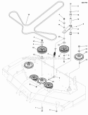 61 Mower Deck - Pulleys Belts  Idler Arm Diagram and Parts List for 5900597  Simplicity Lawn Tractor