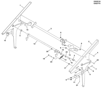 Hopper Support Group Diagram and Parts List for 5600754  Simplicity Lawn Tractor Accessories