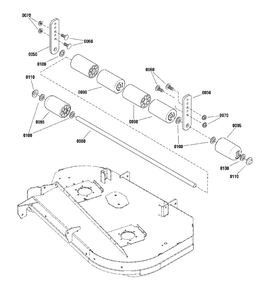 42-Inch (107cm) Mower Deck - Roller Group Diagram and Parts List for 2691658-00  Simplicity Lawn Tractor