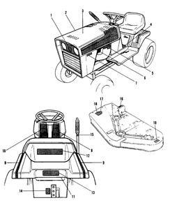 Decal Group Diagram and Parts List for 6211 1691034 Simplicity Lawn Tractor