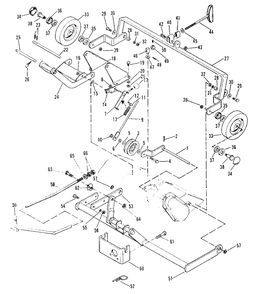 26-Inch Revitalizer Frame And Wheels (5008, 5010) Diagram and Parts List for 1600342  Simplicity Lawn Tractor Accessories