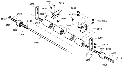 42-Inch Mower Deck - Roller Group Diagram and Parts List for BLUEVOLTCZ1 2691983-00 Simplicity Lawn Tractor