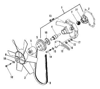 Water Pump Group (3486i17) Diagram and Parts List for 9528 2097173 Simplicity Lawn Tractor