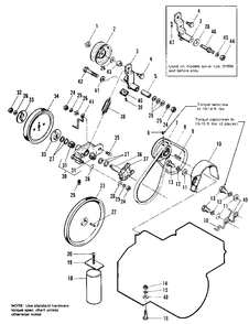 Engine, Pulley And Drive Group Diagram and Parts List for 1005 1690209 Simplicity Snow Blower