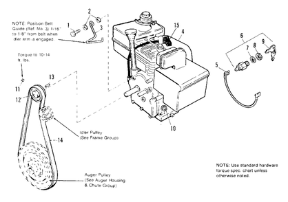 Engine Group Diagram and Parts List for 450M 1691416 Simplicity Snow Blower