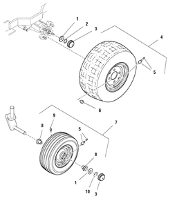 Wheels And Tires Group Diagram and Parts List for ZT1644E 1694862 Simplicity Lawn Tractor