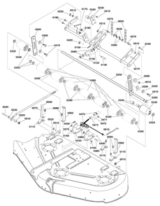 44-Inch (112cm) Mower Deck - Height Adjust And Roller Group Diagram and Parts List for 2691670-01  Simplicity Lawn Tractor