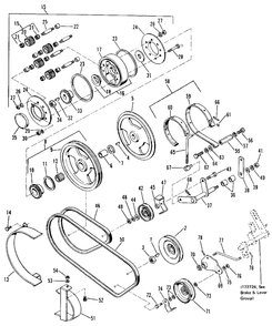 Pulley And Control Group Diagram and Parts List for 3410S 990756 Simplicity Lawn Tractor