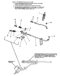 Brake Group (7010 And 7016) Diagram and Parts List for 7010 1690234 Simplicity Lawn Tractor