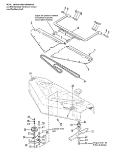 48-Inch Mower - Cover, Drive And Bail Group Diagram and Parts List for 7116 1691434 Simplicity Lawn Tractor