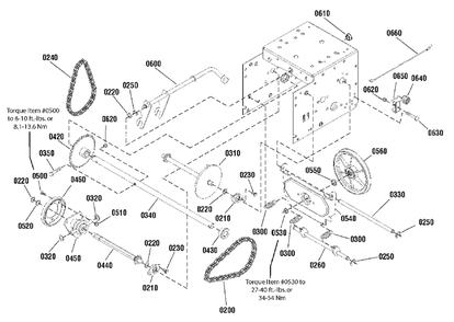 Traction Drive Group - Standard Diagram and Parts List for L1226E 1695660 Simplicity Snow Blower