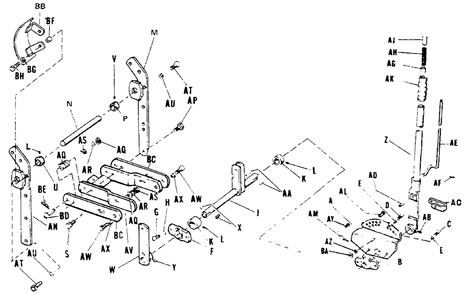 Rear Lift Draw Bar Group - Mfg Nos. 990568 And 990569 Diagram and Parts List for 3210V 990569 Simplicity Lawn Tractor