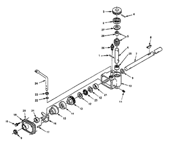 Gear Reducer Group Diagram and Parts List for 1520PP 1691726 Simplicity Lawn Mower