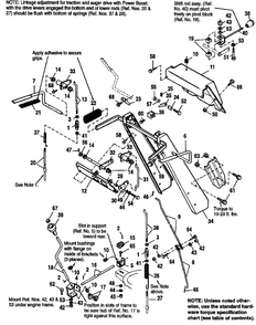 Handles And Controls Diagram and Parts List for 1080S 1691899 Simplicity Snow Blower