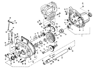 Transmission Group Diagram and Parts List for 3410H 990757 Simplicity Lawn Tractor