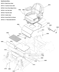 Seat Mount And Floor Group Diagram and Parts List for 5901985  Simplicity Lawn Tractor