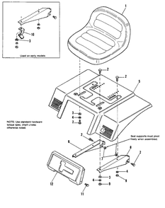 Seat And Deck Group Diagram and Parts List for 4211 1690612 Simplicity Lawn Tractor