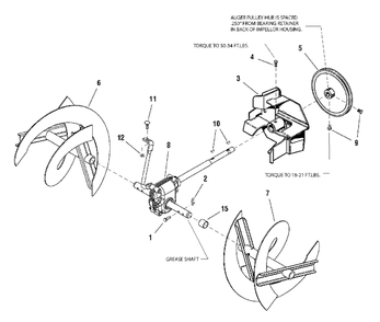 Auger Drive Group Diagram and Parts List for L10575E 1694986 Simplicity Snow Blower