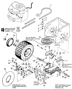 Rear Tires And Drive Group Diagram and Parts List for 5116 1690684 Simplicity Lawn Tractor