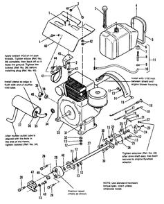 Engine, Exhaust And Drive Shaft Group - 7116 Later Models Diagram and Parts List for 7116H 1690578 Simplicity Lawn Tractor