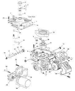 Eaton 850 Transaxle - Housing Group Diagram and Parts List for 6517H 1691733 Simplicity Lawn Tractor