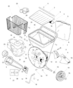 Hopper And Engine Group - Models 5/14 And 8/14 (4096heg) Diagram and Parts List for 5515 1694897 Simplicity Chipper Shredder