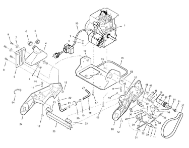 Engine And Frame Group Diagram and Parts List for 521E 1695701 Simplicity Snow Blower