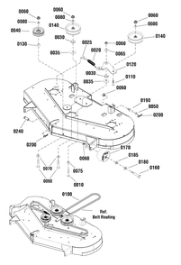 48-Inch Mower Deck - Clutch And Support Group Diagram and Parts List for SZT275 2691922-00 Simplicity Lawn Tractor