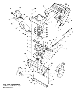 Auger Housing And Chute (S/N 10,001/20,001 And Above) Diagram and Parts List for 520E 1692614 Simplicity Snow Blower