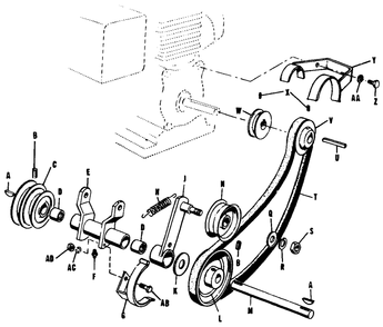 Power Take-Off And Engine Pulley-Model 600 Diagram and Parts List for 600 990230 Simplicity Lawn Tractor