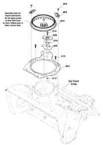 Chute Rotation Group - Manual Diagram and Parts List for 1022E 1696714-00 Simplicity Snow Blower