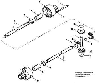 Peerless Differential Model 100-009 Diagram and Parts List for 3110 1690566 Simplicity Lawn Tractor