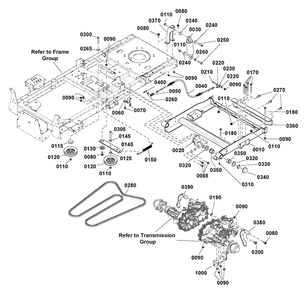 Suspension Group Diagram and Parts List for 2691815-01  Simplicity Lawn Tractor