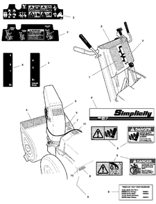 Decals Group - 1060 Diagram and Parts List for 1060E 1694440 Simplicity Snow Blower