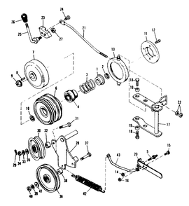 Power Take-Off Diagram and Parts List for 3410H 990757 Simplicity Lawn Tractor