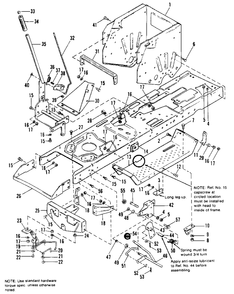 Frame Group Diagram and Parts List for 6211 1690682 Simplicity Lawn Tractor
